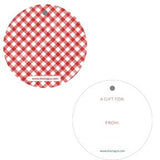 Round Red Gingham Gift Tag (non-personalized)