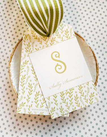 Monogram Sage Green Hangtag {double sided}