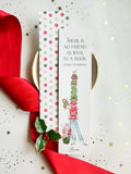 Christmas Book Girl Bookmark {non-personalized}