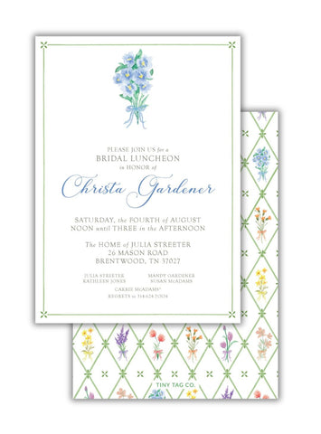 Wild Blooms Lattice Bouquet Invitation