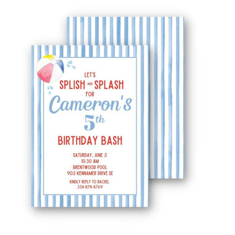 Splish Splash Party Invitation