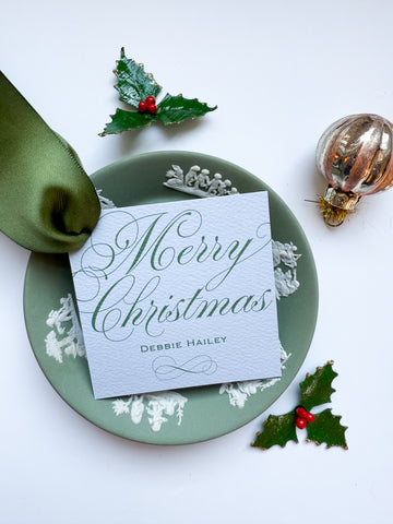 Evergreen Elegance Frosted Evergreen Personalized Gift Tag