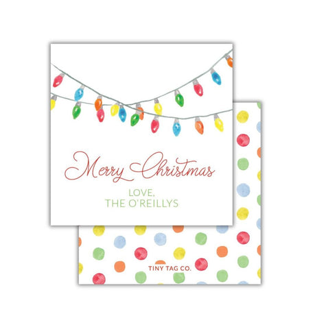 Vintage Lights with Polka Dot Gift Tag (square)