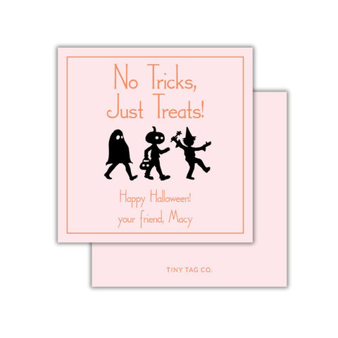 Silhouette No Tricks Gift Tag (pink)