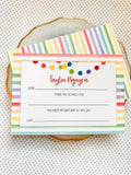 Rainbow Stripe + Pom Pom Fill-In Notecard