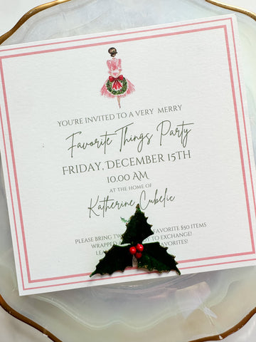 Vintage Holiday Gal Party Invitation