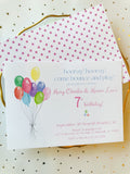 Balloon Party Invitation {Pink}