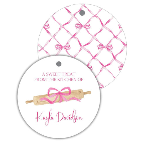 Sweet Treat Rolling Pin with Bow Round Tag