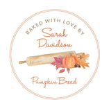 Pumpkin Baked With Love Round Gift Tag