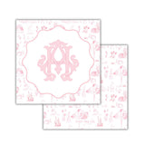 Spring Toile Interlocking Initials Gift Tag {green, pink, blue}