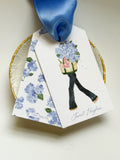 Blooming in Blue Boat Tote Girl with Bubbles