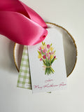 Watercolor Tulip Bouquet Hang Tag