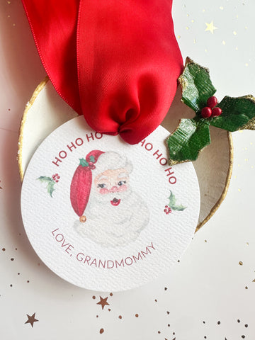 Round Santa Tiny Tag