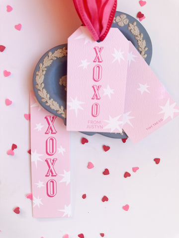 XOXO with Stars Vertical Tag