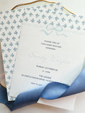 Block Print Baby Shower Invitation-Blue