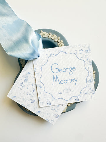 Spring Toile Gift Tag {blue}