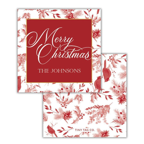 Red Toile Gift Tag