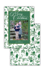 Green Toile Holiday Card