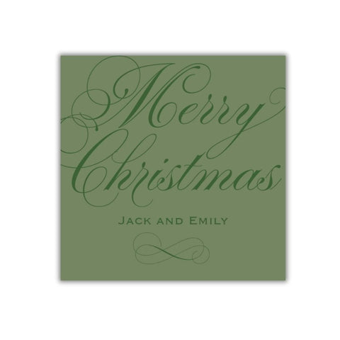 Evergreen Elegance Winter Moss Personalized Gift Tag