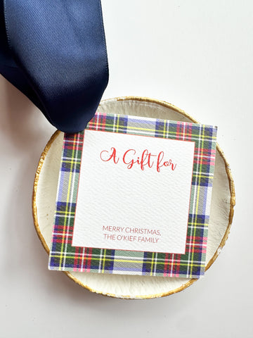 Plaid "A Gift For" Tiny Tag {choose from 12 plaids}