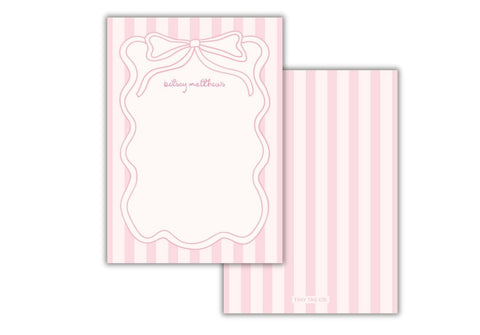 Charm + Cheer Rosy Ribbons Notecard Set