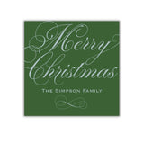 Evergreen Elegance Pine and Silver Script Personalized Gift Tag