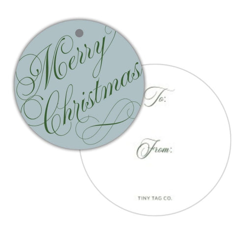 Non-Personalized Evergreen Elegance Frosted Evergreen Gift Tag