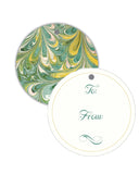 Non-Personalized Merry Marbled Evergreen Round Gift Tag