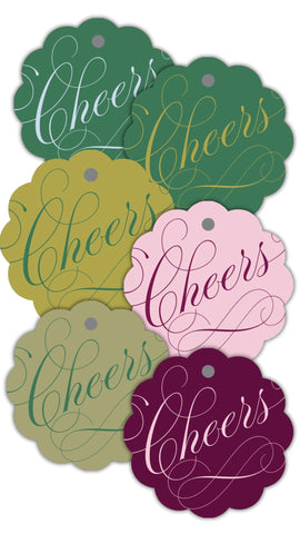 Non-Personalized Round Cheers Scallop Multi  Color Pack