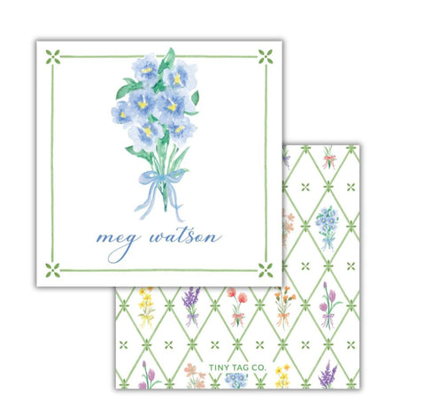 Wild Blooms Blue Bell Lattice Bouquet Tag