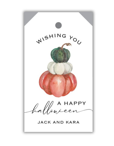 Wishing You A Happy Halloween Pumpkin Stack