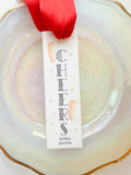 Black + Gold Champagne Cheers Vertical Tag