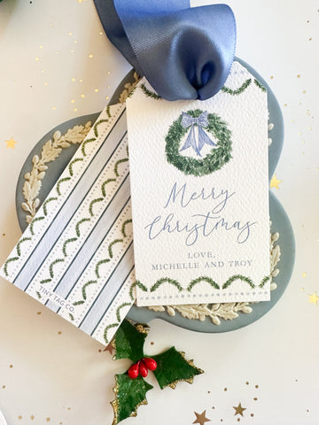 Boxwood and Blue Wreath Hangtag