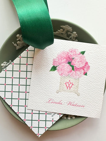 Watercolor Pink Hydrangea Gift Tag