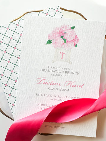 Pink Hydrangea Invitation