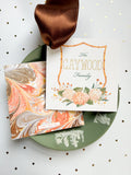 Harvest Marbled Fall Floral Square Gift Tag