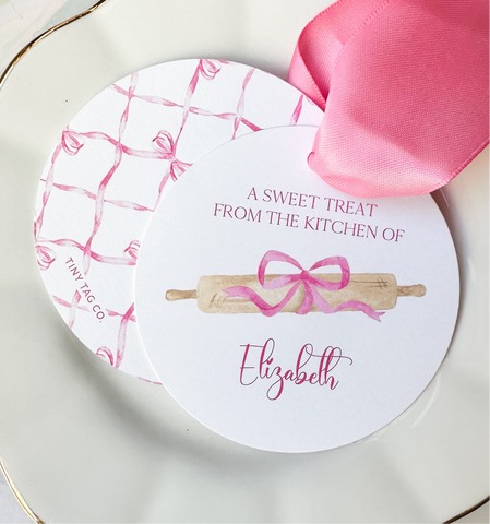 Sweet Treat Rolling Pin with Bow Round Tag