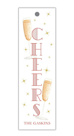 Champagne Cheers Vertical Tag