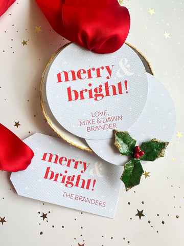 Merry & Bright Hang Tag and Round Gift Tag Set