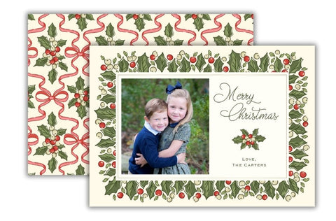 Timeless Tidings Crimson Holly Holiday Card