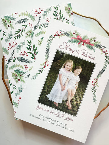 Gorgeous Greenery Swag Holiday Card