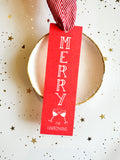 Merry! Vertical Tag {red wine glasses}