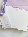 Paradise Purple Wavy Edge  Notecard Set