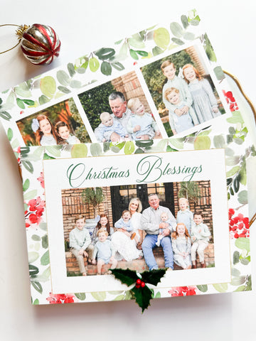 Merry Berry Christmas Blessings Holiday Card