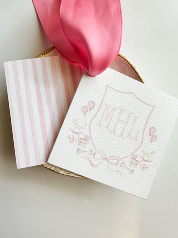 Baby Crest Tiny Tag {pink}