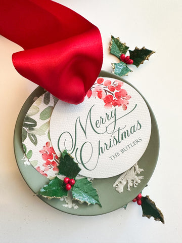 Merry Berries Round Gift Tag