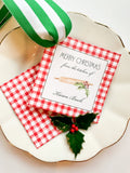 Gingham Rolling Pin Christmas Tiny Tag