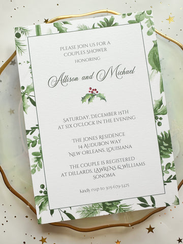 Green Toile Party Invitation