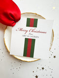 Classic Red and Green Christmas Ribbon Tiny Tag