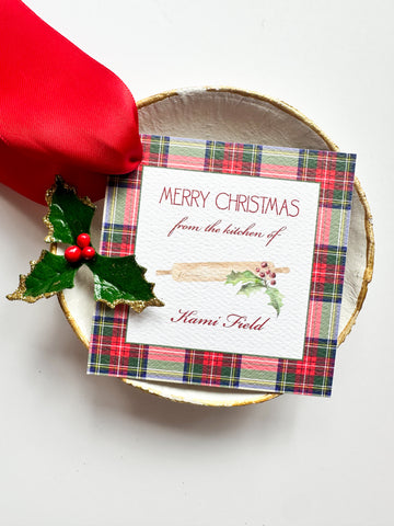 Plaid Rolling Pin + Holly Christmas Tiny Tag